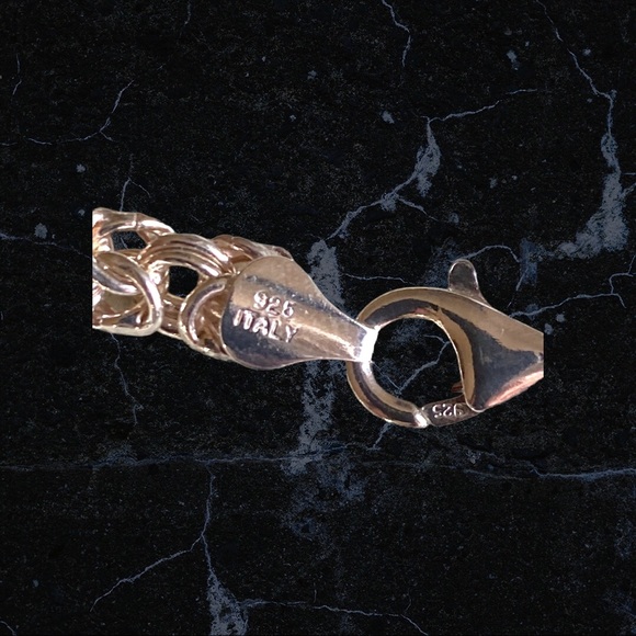 Vintage Italy Milor Sterling Silver Byzantine Chain Link Bracelet - Picture 5 of 7